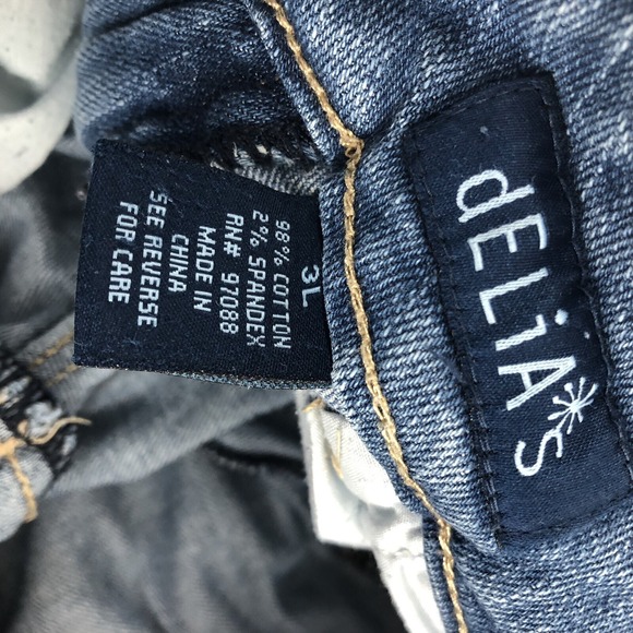 Morgan Jeans Delia's Junior Size 3L Blue Denim Boot cut  27 x 33 Distressed - Picture 2 of 9